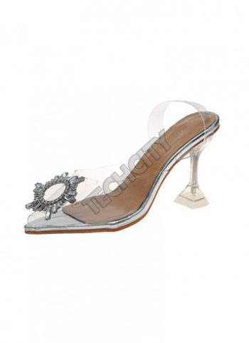 Ytmtloy Silver Ankle Strap Eva Pumps