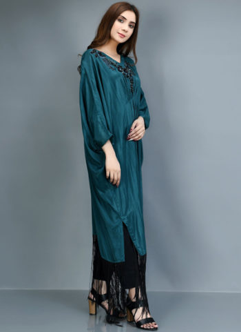 EMBELLISHED THAI SILK KAFTAN