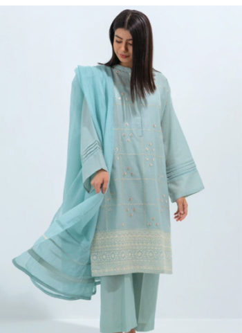 Embroidered Shirt With Dupatta