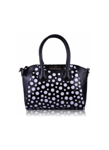 Women Black Polka Dot Satchel Handbag