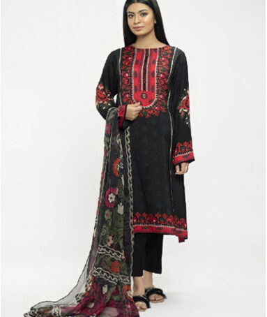 LimeLight 3PCS Khaddar Dress With Pashmina Wool Shawl D-5106