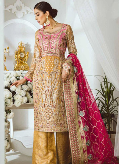 Handmade Chiffon Women Embroidered Outfit