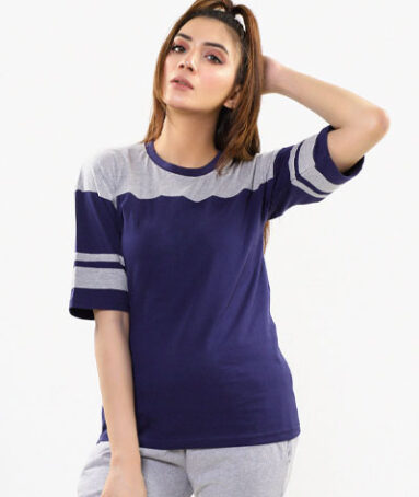 Cut And Sew Drop Shoulder Tee Shirt