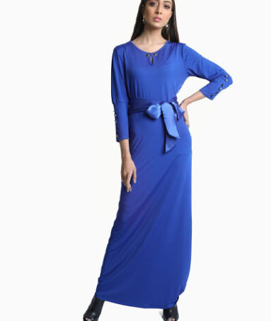 RIBBON TEMPERAMENT SLIM LONG PARTY MAXI