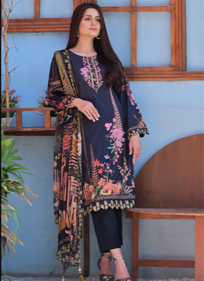 EMBROIDERED PRINTED LAWN