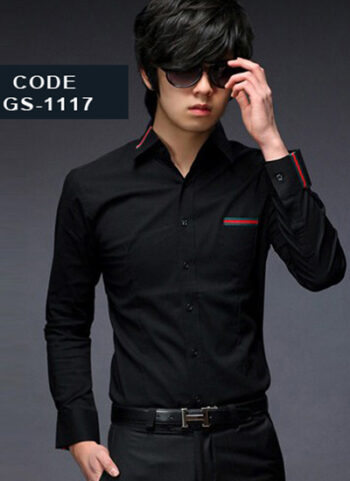 Black Designer Shirt Red And Green