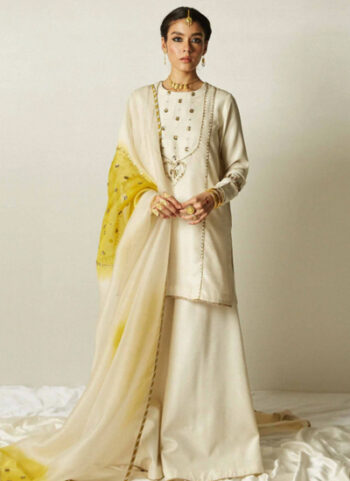 Embellished Ivory Kurta and Sharara