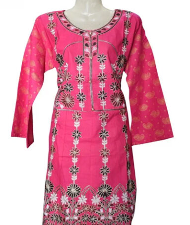 Pink Color Floral Design Ladies Kurta