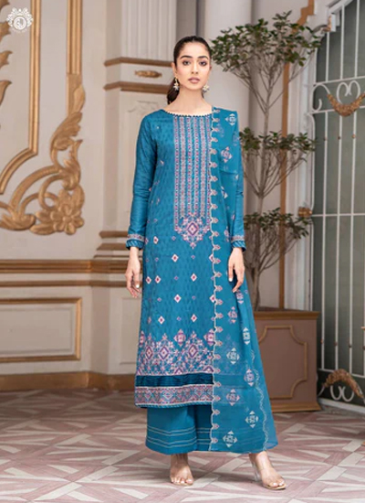 3 Pc Unstitched Shirt Trouser & Dupatta