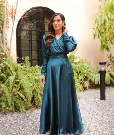 Persian-Green Mulberry Silk Dress